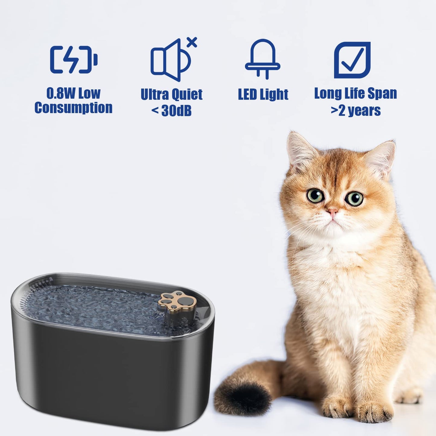 3L Kedi Su Çeşmesi Filtresi Köpekler Kediler Için Otomatik İçki Pet Su Sebili LED Işık Ile Ultra Sessiz Su Sebili Evcil Hayvan Ürünleri