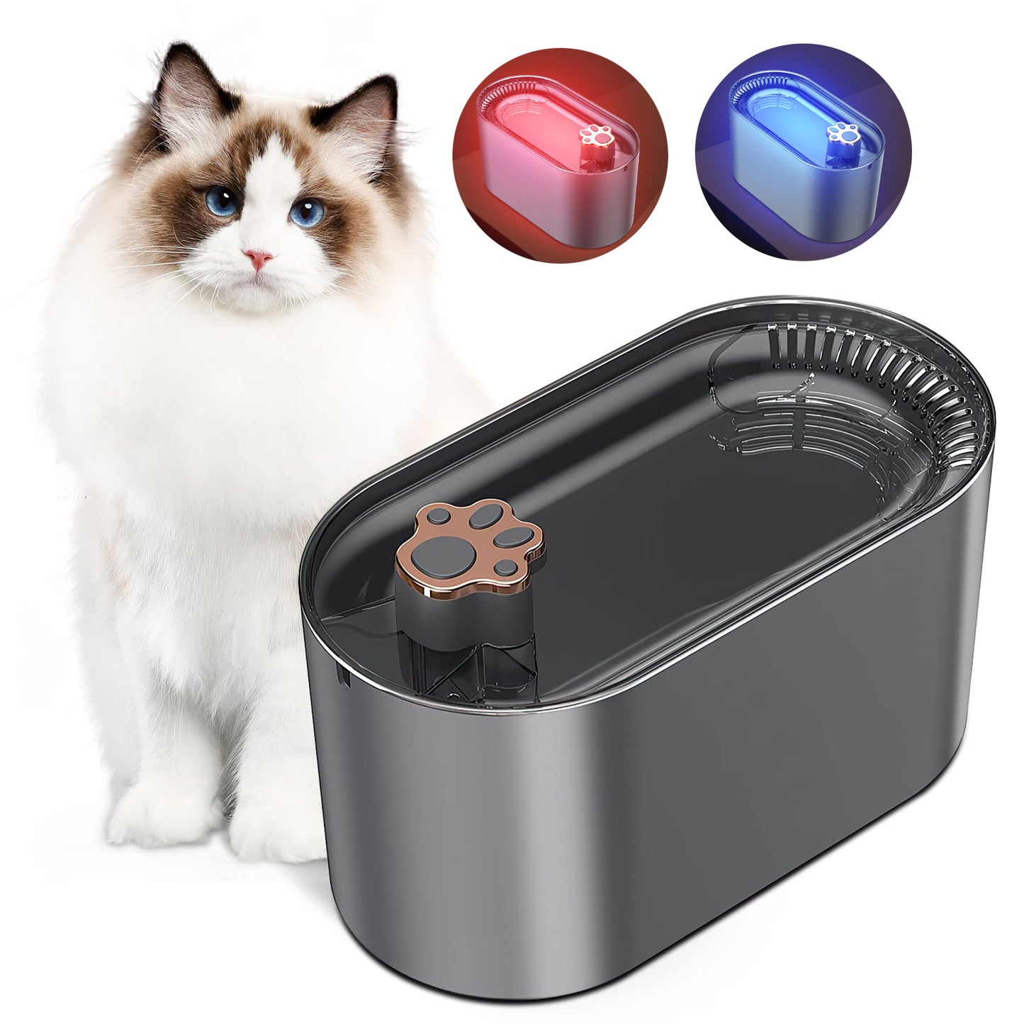 3L Kedi Su Çeşmesi Filtresi Köpekler Kediler Için Otomatik İçki Pet Su Sebili LED Işık Ile Ultra Sessiz Su Sebili Evcil Hayvan Ürünleri