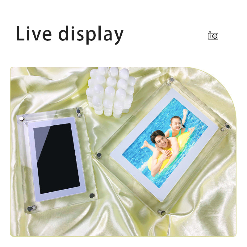 Dijital Resim Çerçevesi Akrilik Video Oynatıcı Dijital Fotoğraf Çerçevesi 1GB Ve Pilli Dikey Ekran C Tipi Video Çerçevesi Sevilenler İçin Hediye