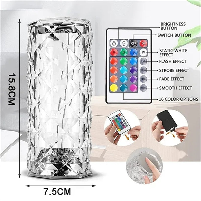 LED Kristal Lamba Dokunmatik Uzaktan Tasarım